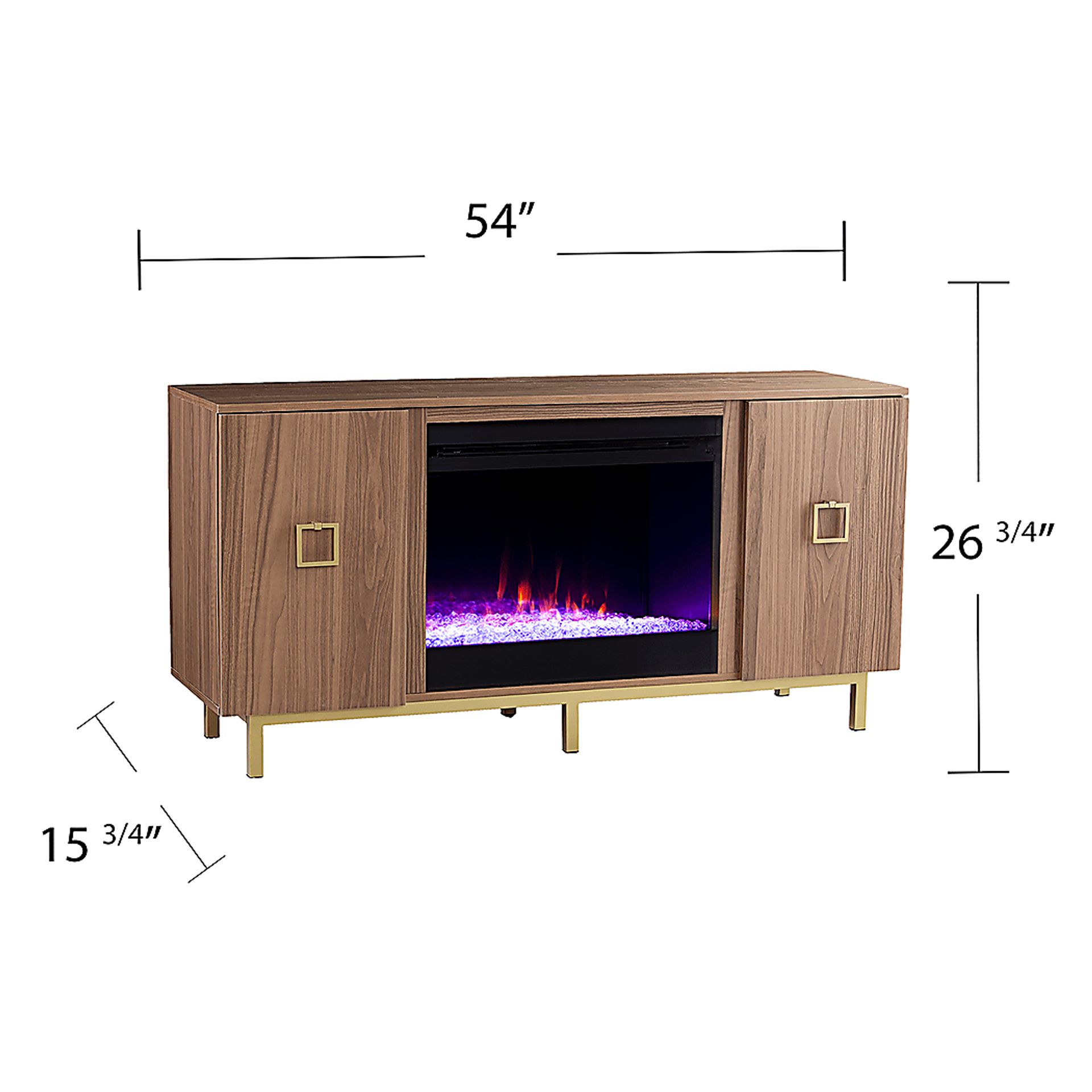 Columbiana I Natural 54 in. Console with Color Changing Fireplace - Image 7