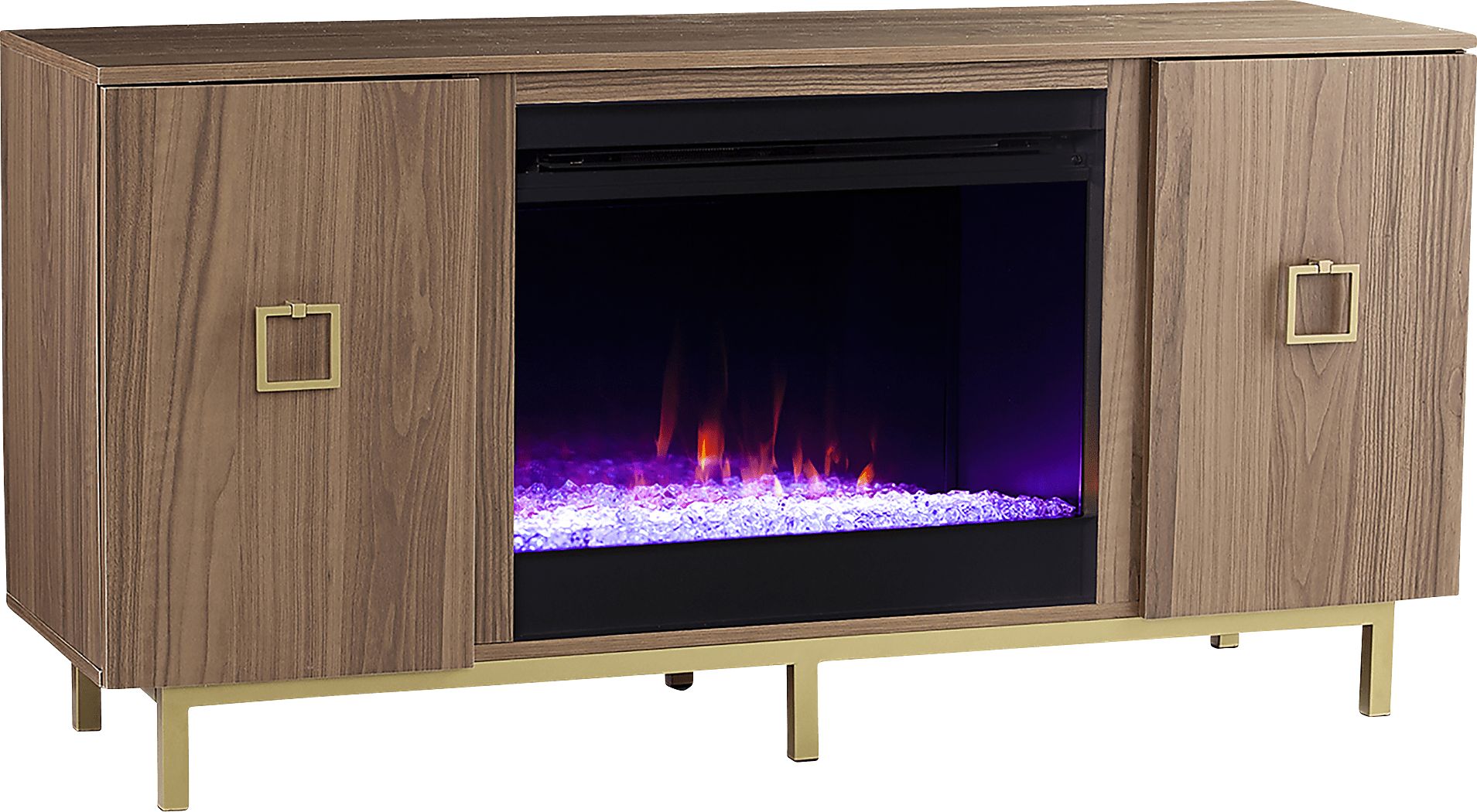 Columbiana I Natural 54 in. Console with Color Changing Fireplace