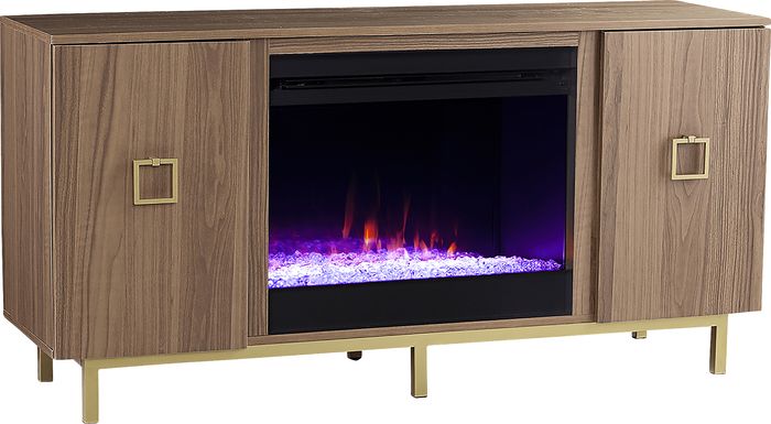 Columbiana I Natural 54 in. Console with Color Changing Fireplace