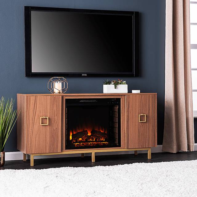 Columbiana II Natural 54 in. Console with Electric Fireplace Electric Fireplace - Thumbnail - Image 2