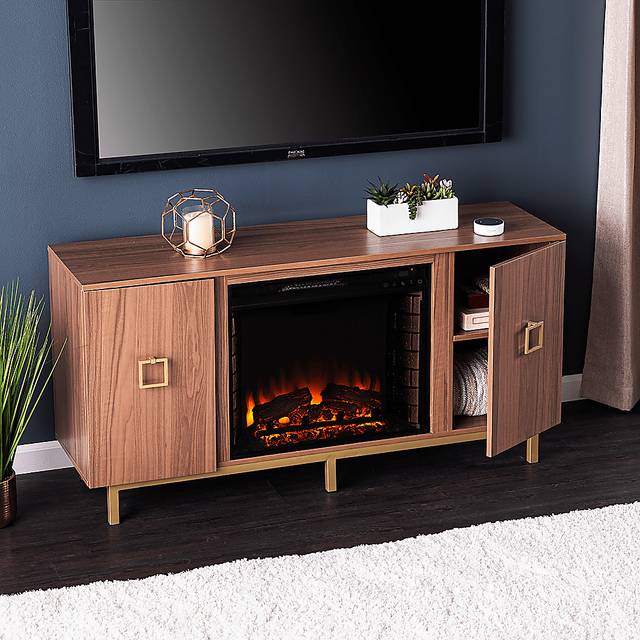 Columbiana II Natural 54 in. Console with Electric Fireplace Electric Fireplace - Thumbnail - Image 4