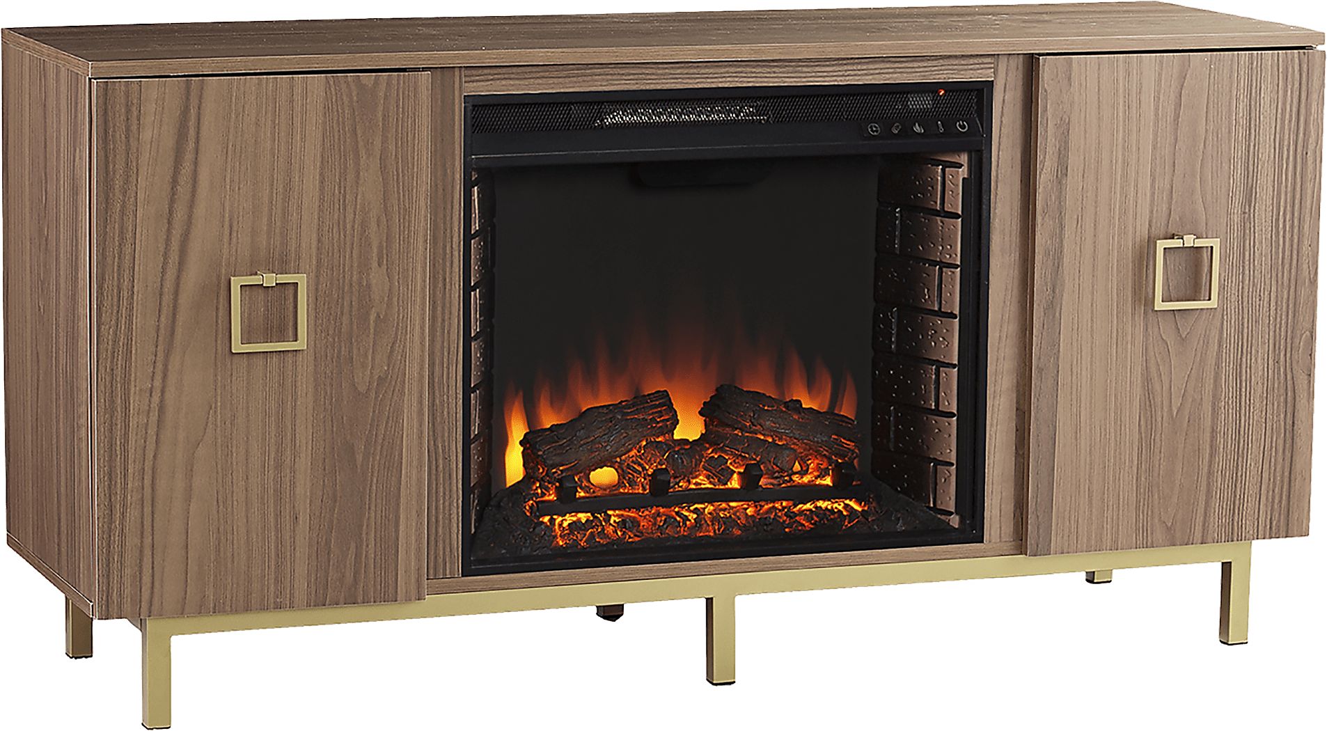Columbiana II Natural 54 in. Console with Electric Fireplace Electric Fireplace
