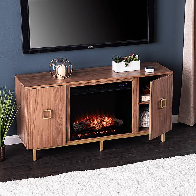 Columbiana IV Natural 54 in. Console with Touch Panel Electric Fireplace - Thumbnail - Image 4