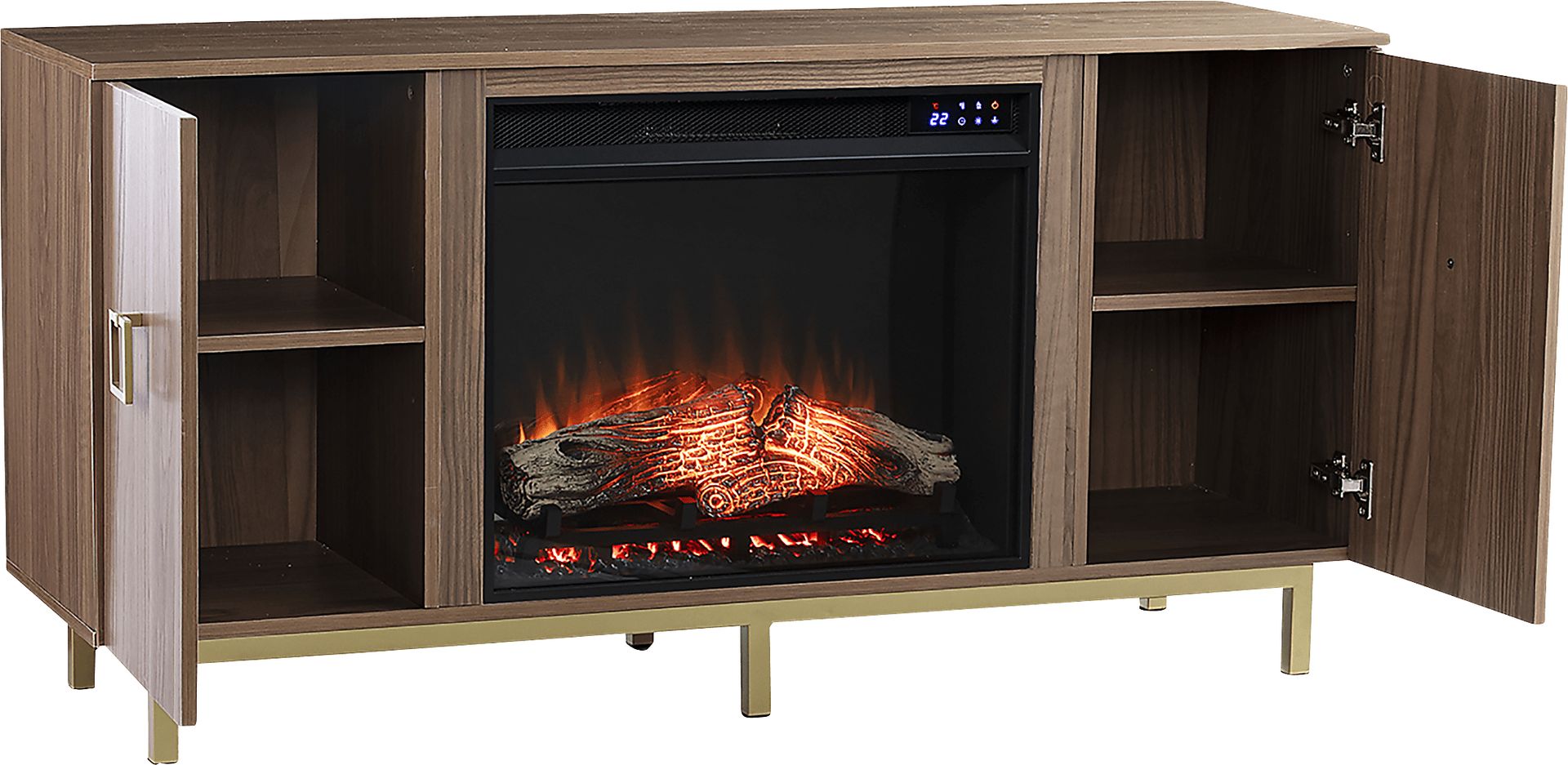 Columbiana IV Natural 54 in. Console with Touch Panel Electric Fireplace - Image 5
