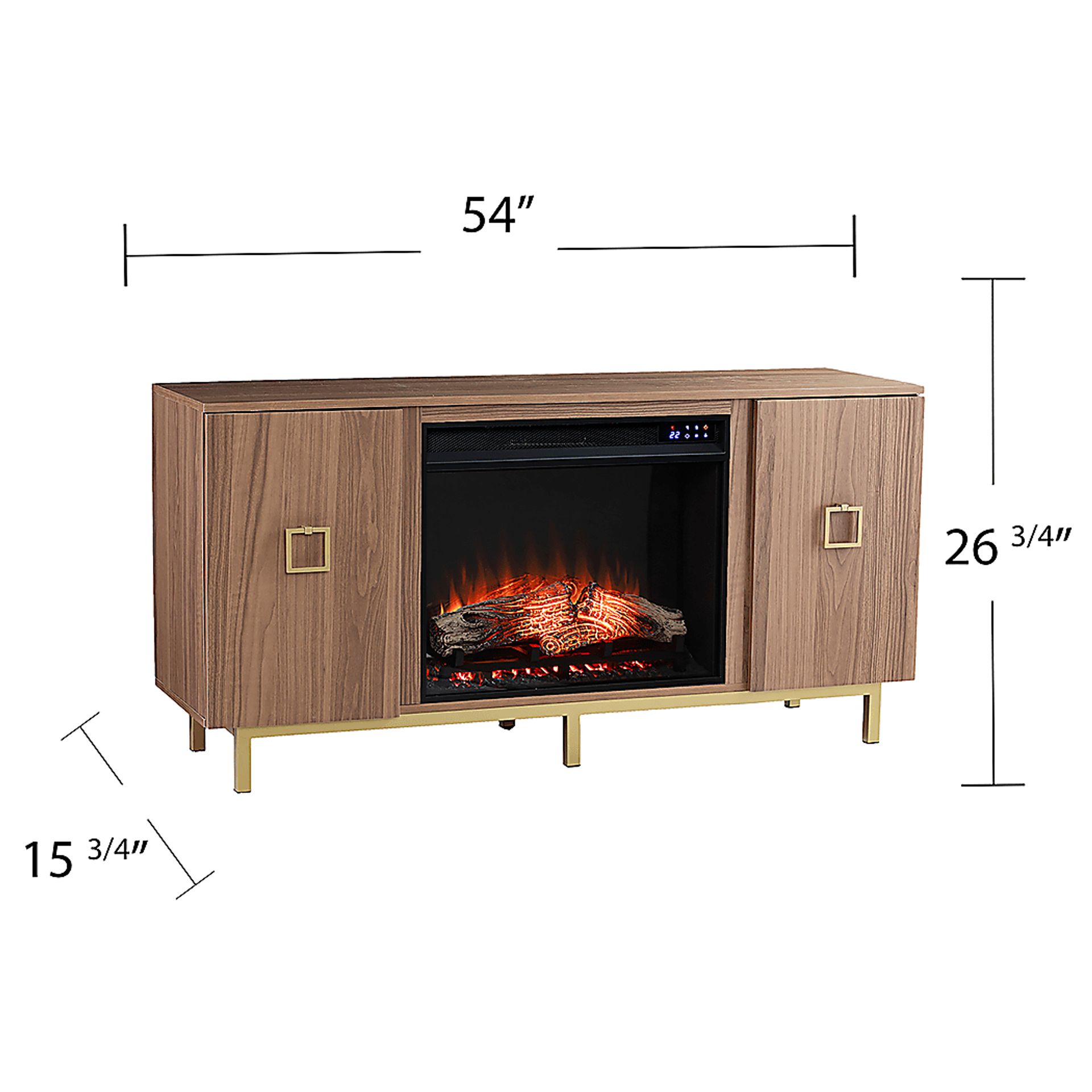 Columbiana IV Natural 54 in. Console with Touch Panel Electric Fireplace - Image 6