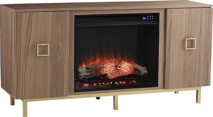 Columbiana IV Natural 54 in. Console with Touch Panel Electric Fireplace