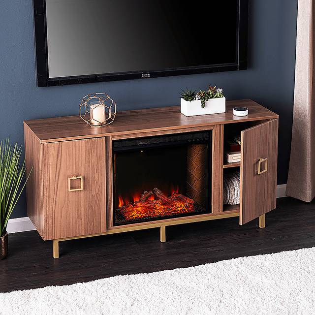 Columbiana III Natural 54 in. Console with Smart Fireplace - Thumbnail - Image 4