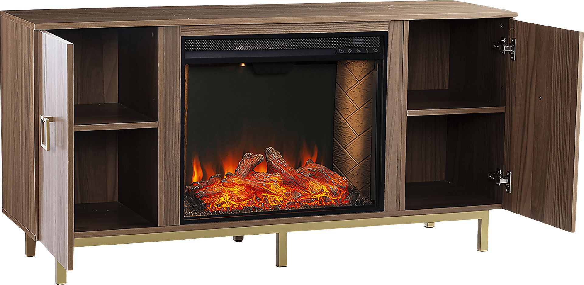 Columbiana III Natural 54 in. Console with Smart Fireplace - Image 5