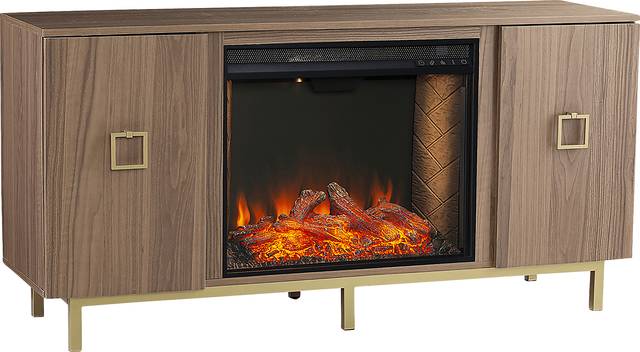 Columbiana III Natural 54 in. Console with Smart Fireplace - Thumbnail - Image 1
