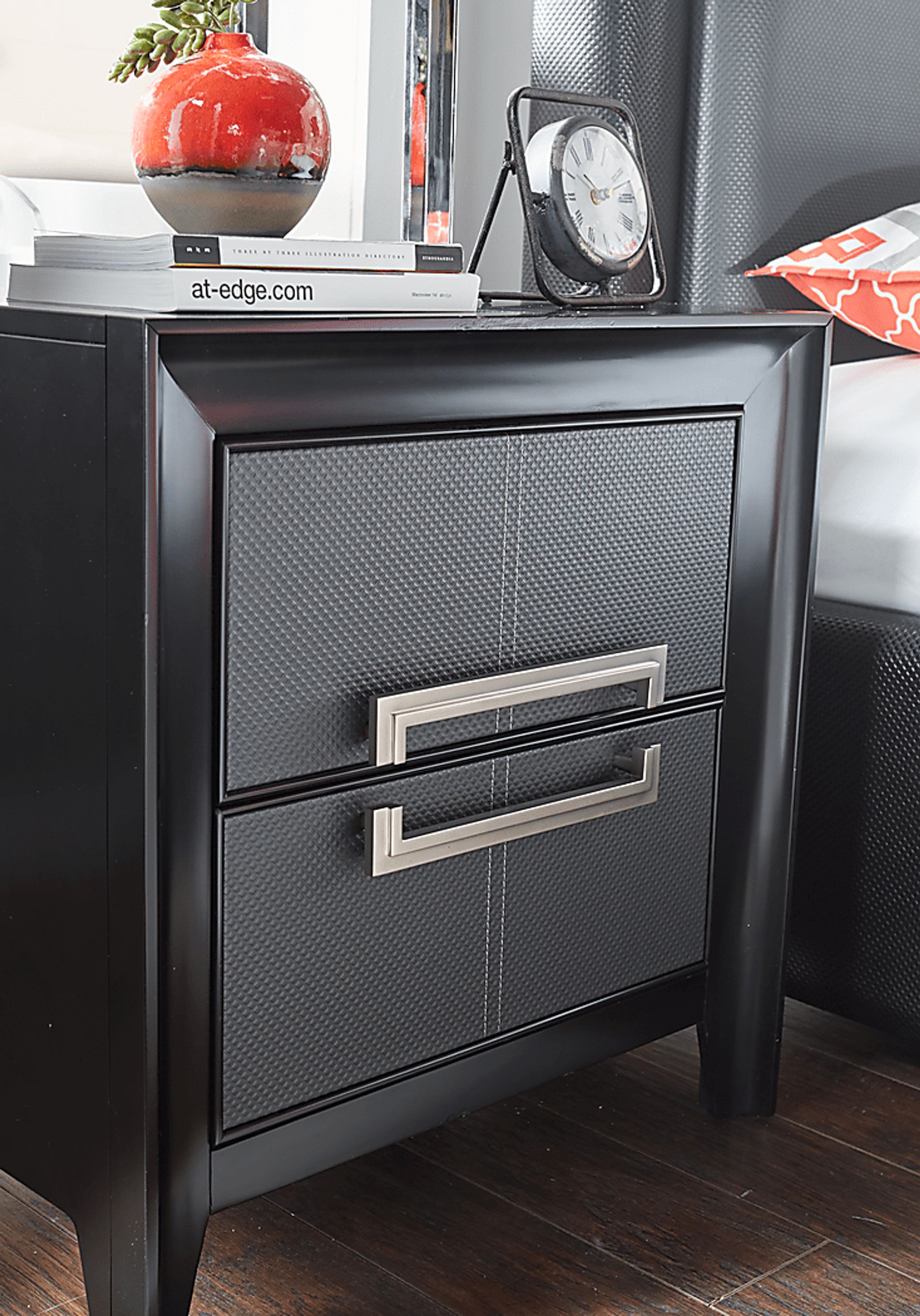 Columbus Avenue Black Nightstand - Image 2