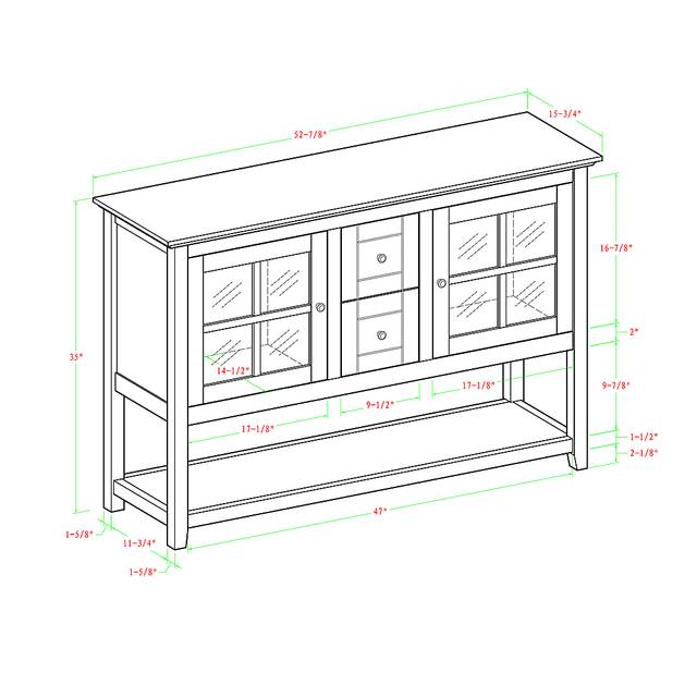 Columby Off-White Buffet 52 in. Console Table - Thumbnail - Image 6