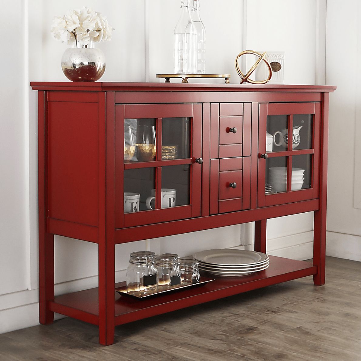 Columby Red Buffet 52 in. Console Table