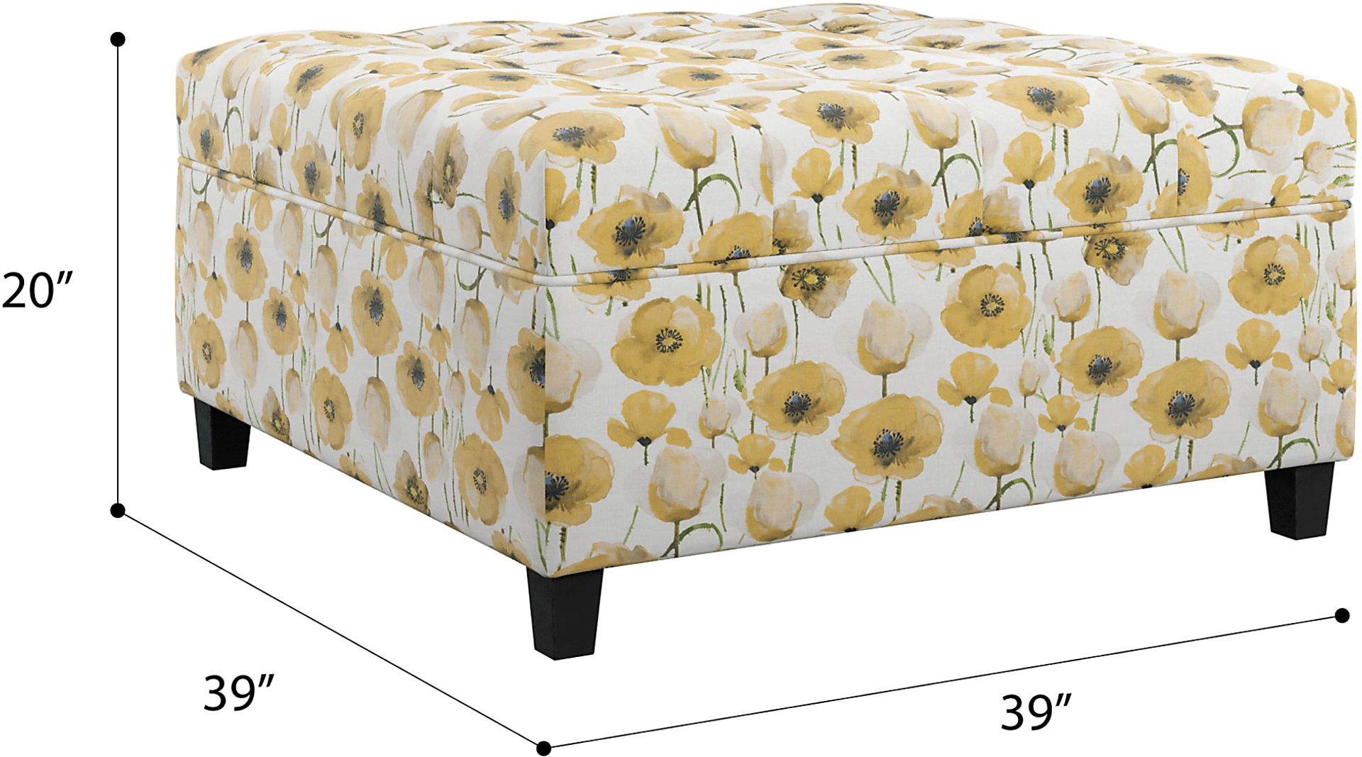 Colwood Yellow Storage Ottoman - Image 5