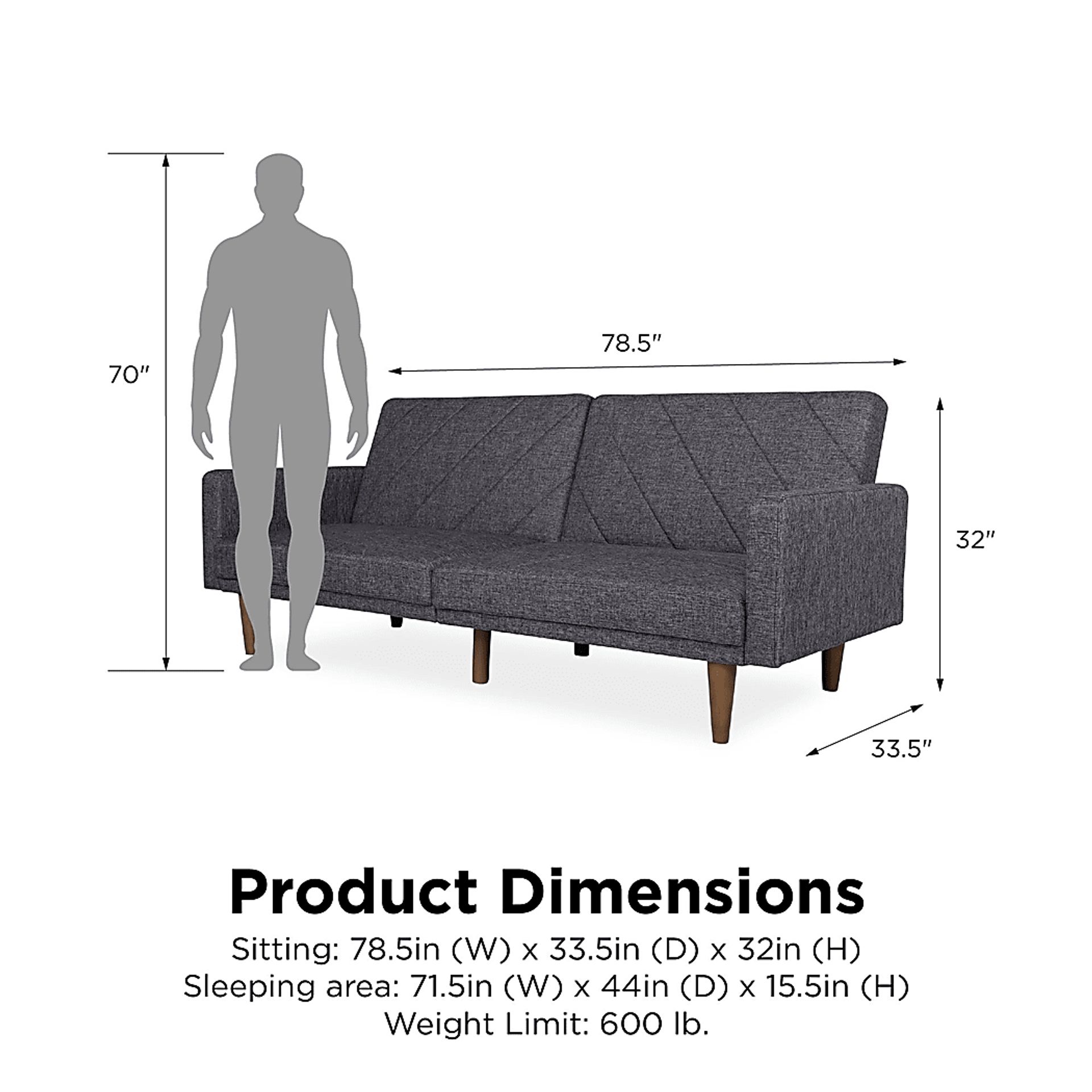 Colyer Dark Gray Futon - Image 10