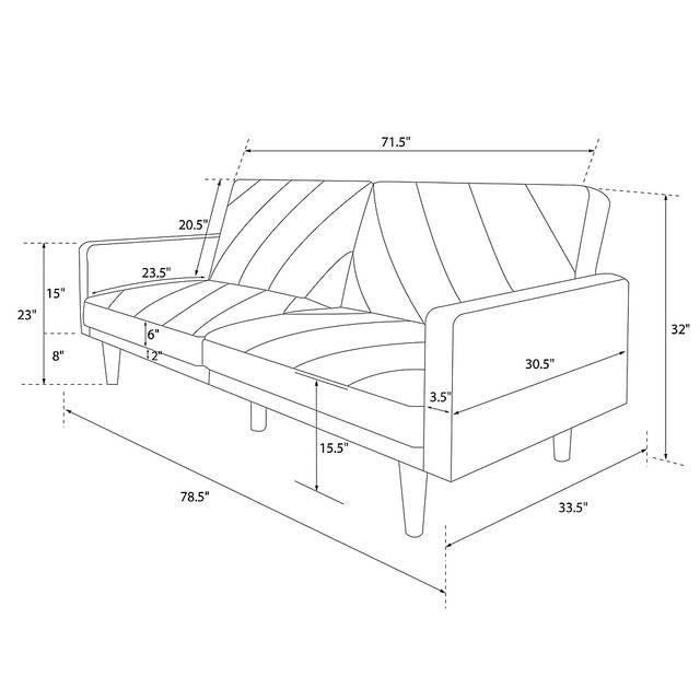 Colyer Dark Gray Futon - Thumbnail - Image 11