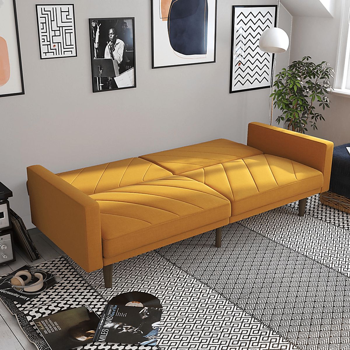 Colyer Mustard Yellow Futon | Rooms to Go
