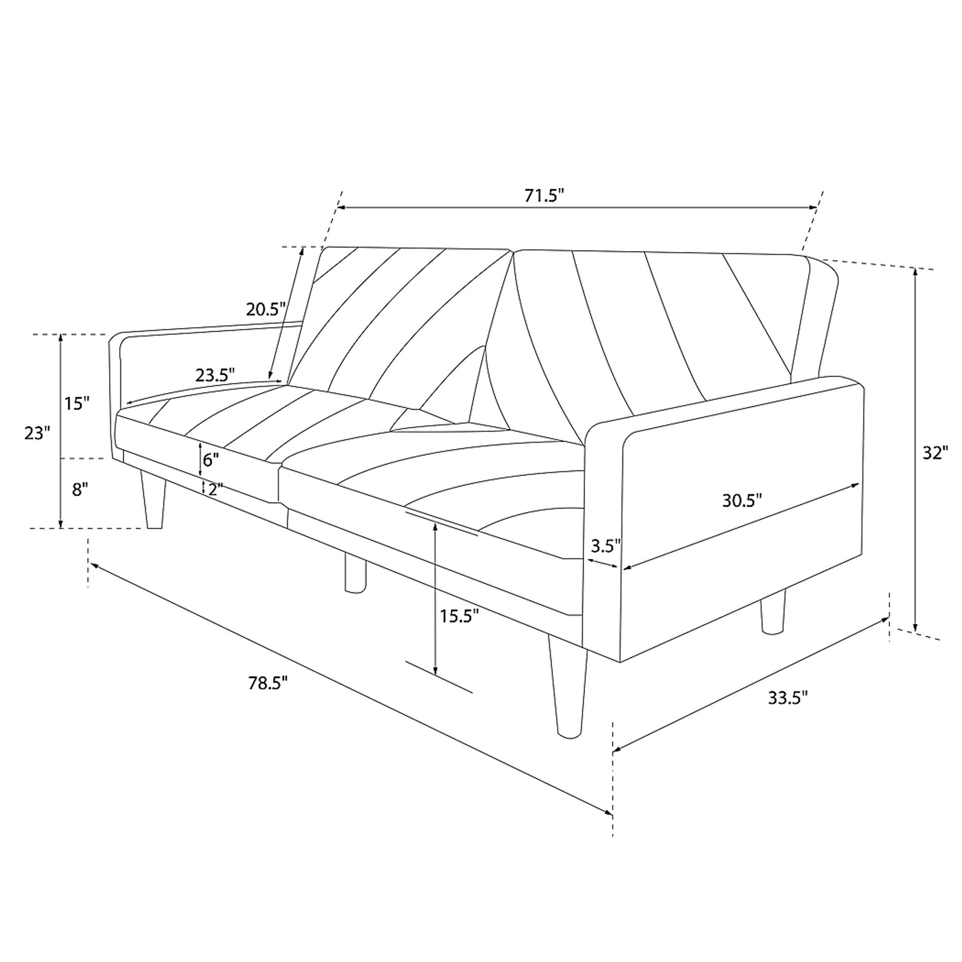 Colyer Mustard Futon - Image 13