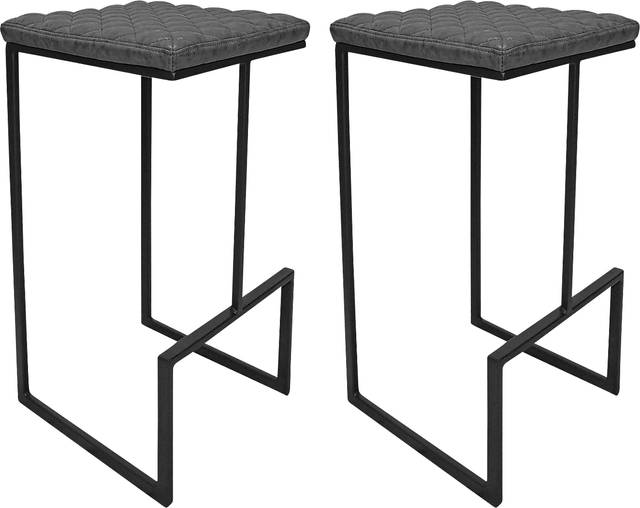 Comere Gray/Black Barstool, Set of 2 - Thumbnail - Image 1