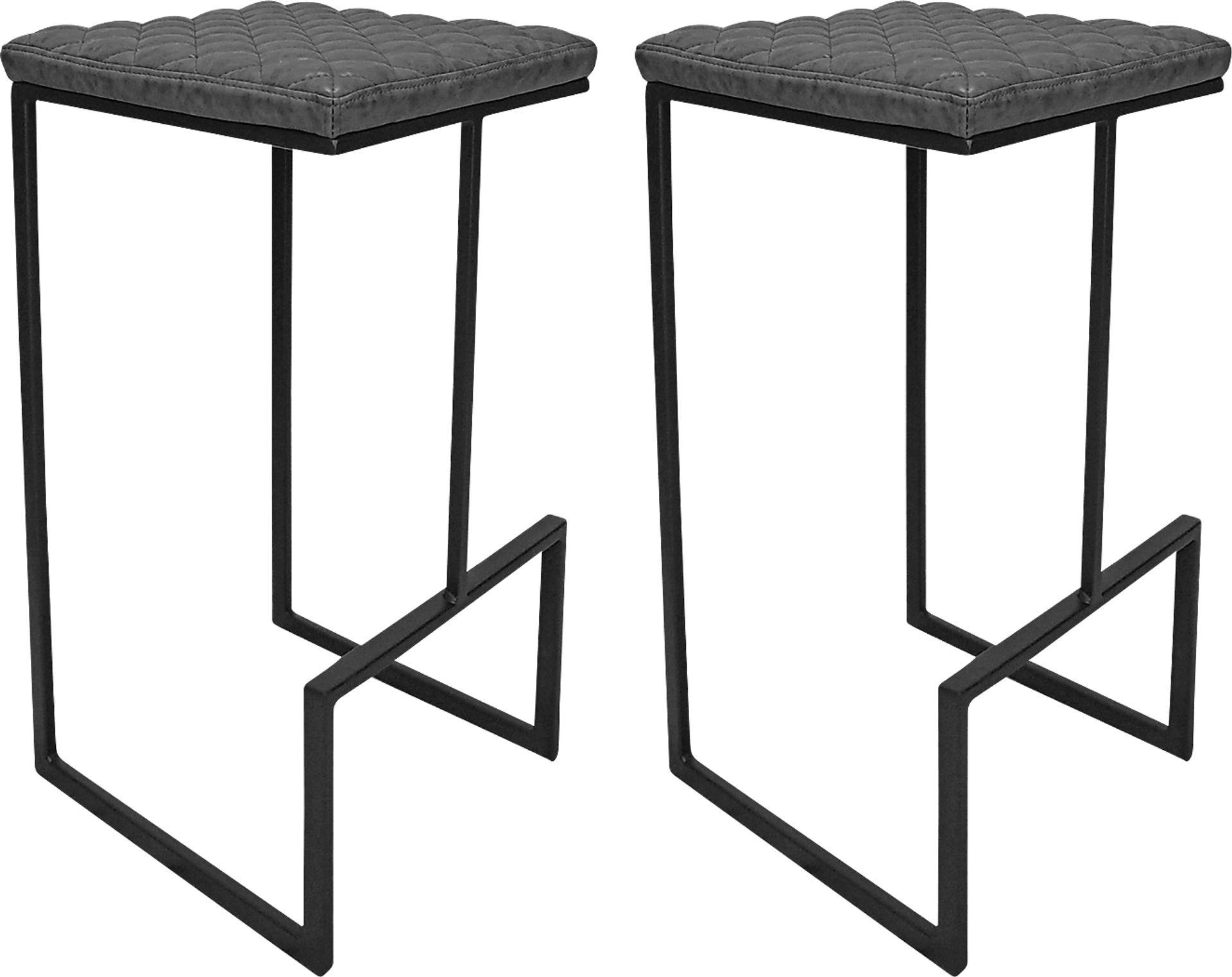 Comere Gray/Black Barstool, Set of 2 - Image 1