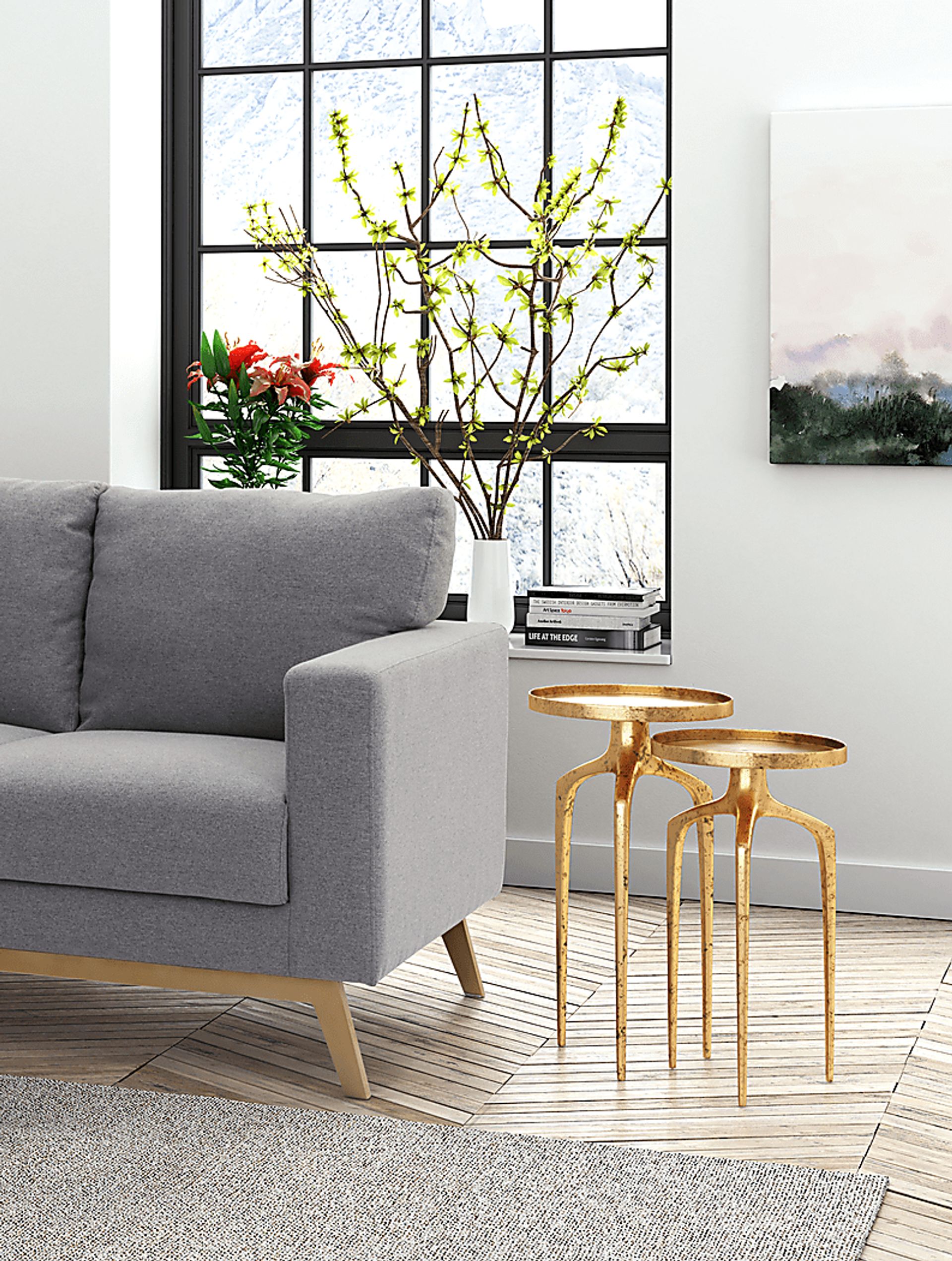 Como Gold Set of 2 Nesting Tables - Image 2