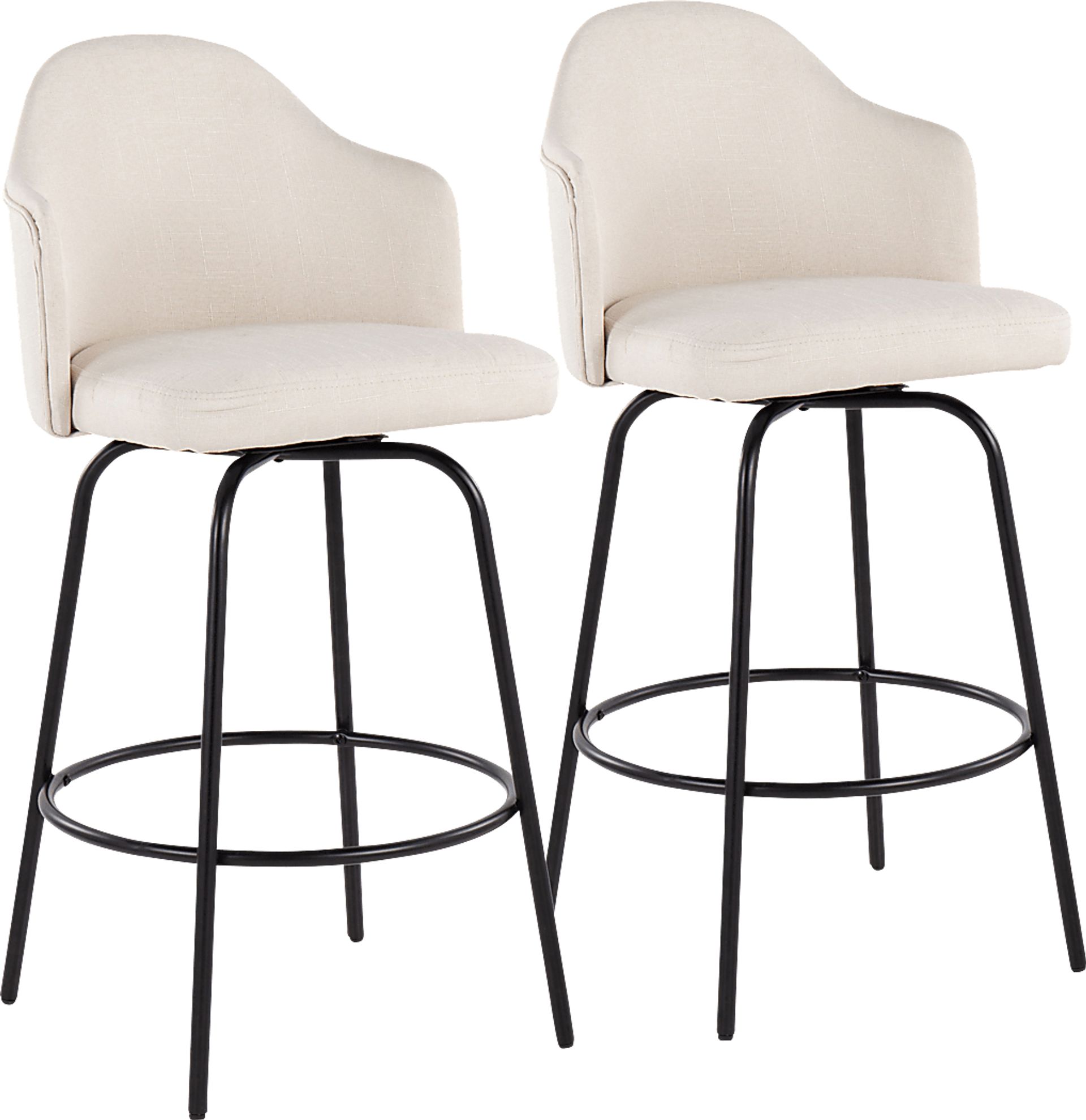 Comosa Cream Counter Height Stool, Set of 2 - Image 1