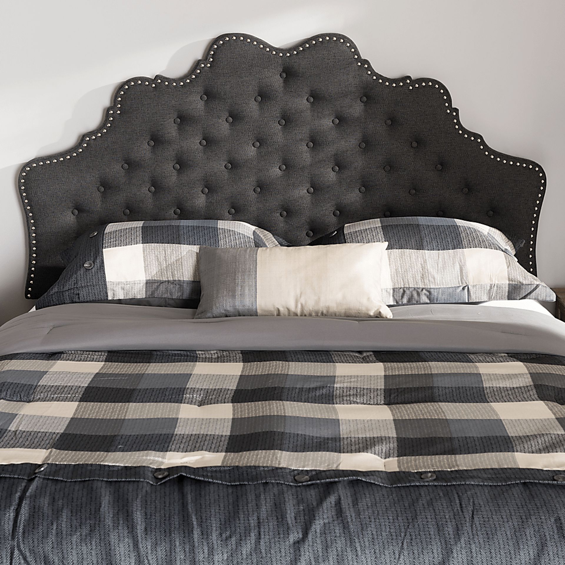 Conagra Charcoal Queen Upholstered Headboard - Image 2