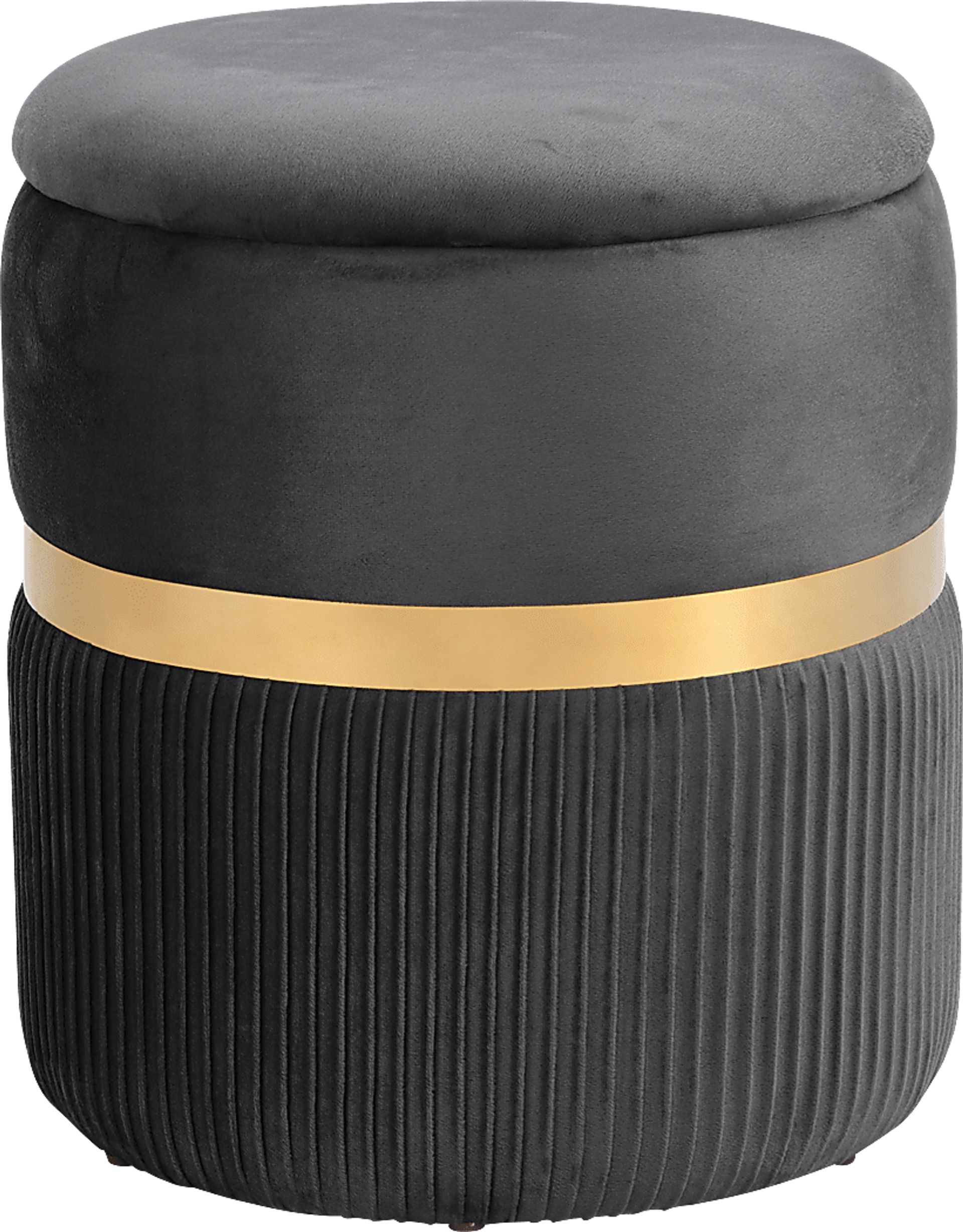 Concona Gray/Gold Storage Ottoman - Image 1