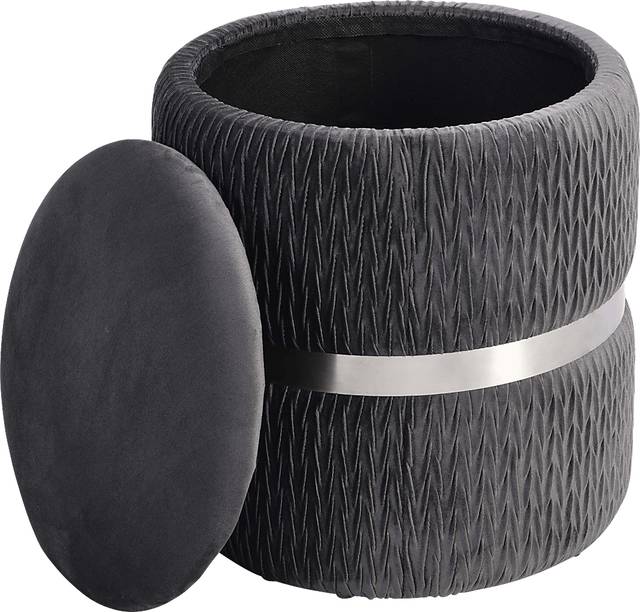 Concona Gray/Silver Storage Ottoman - Thumbnail - Image 5