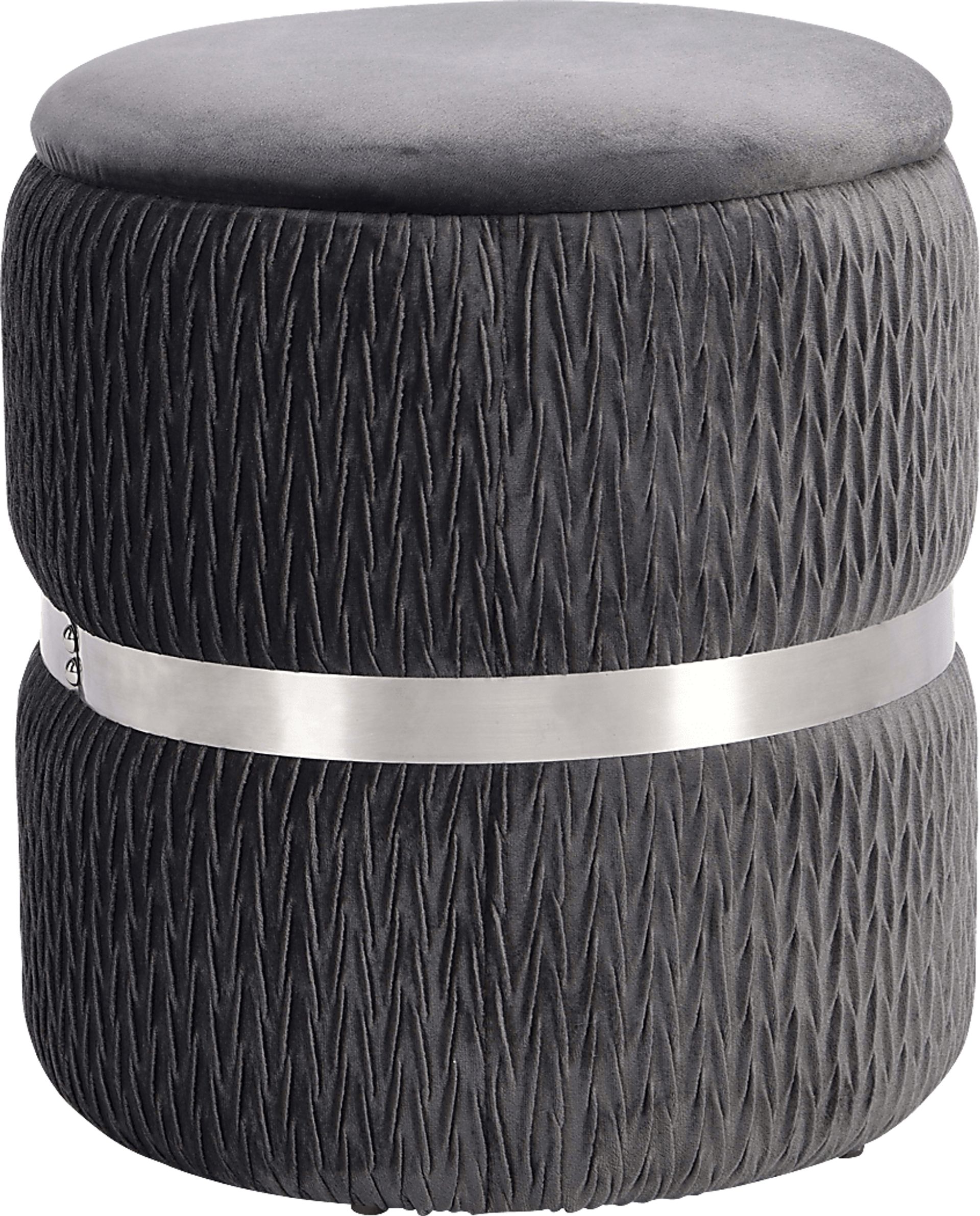 Concona Gray/Silver Storage Ottoman - Image 1