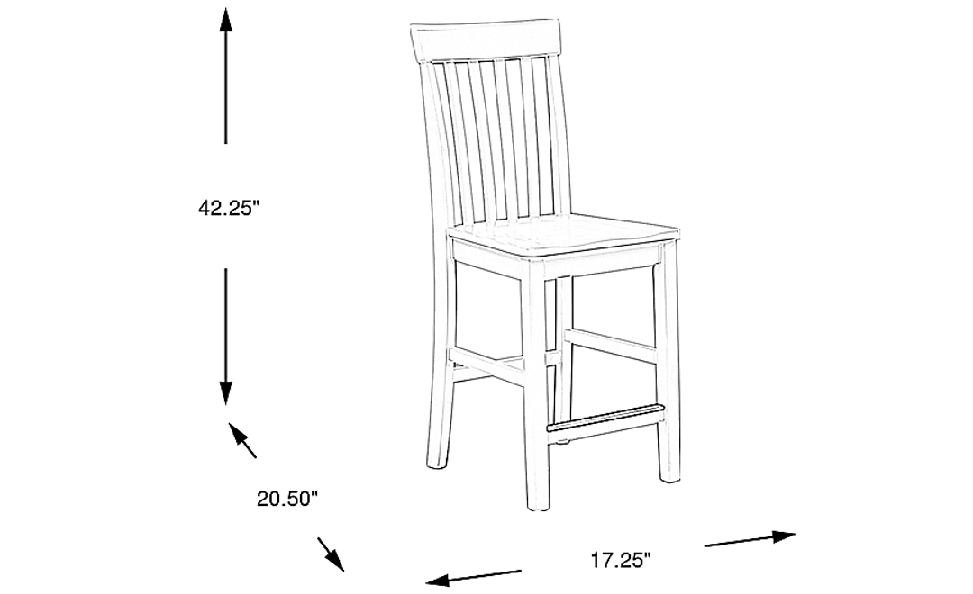Concord Black Counter Height Slat Back Stool