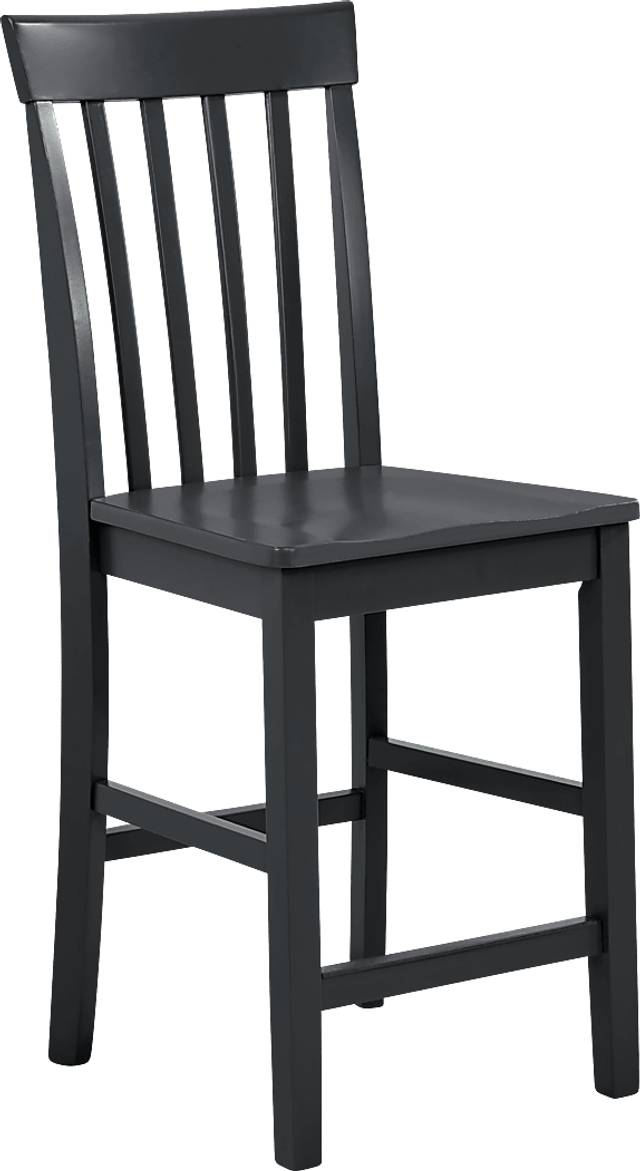 Concord Black Counter Height Slat Back Stool - Thumbnail - Image 1