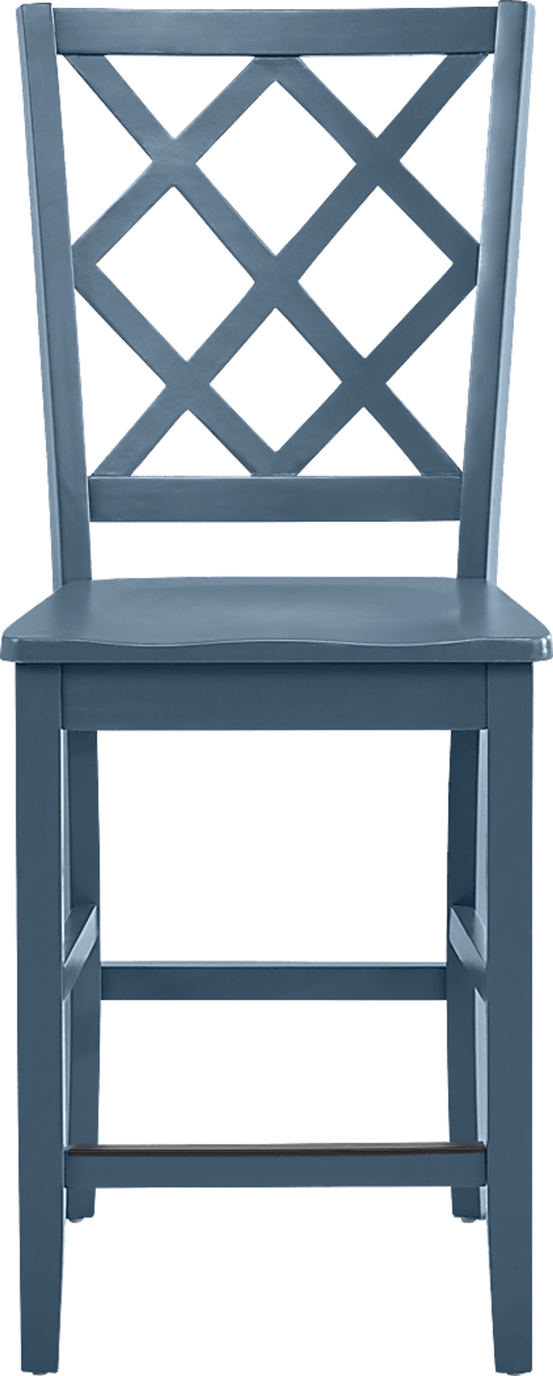 Concord White 5 Pc Counter Height Drop Leaf Dining Room with Blue Diamond Back Stools - Image 10