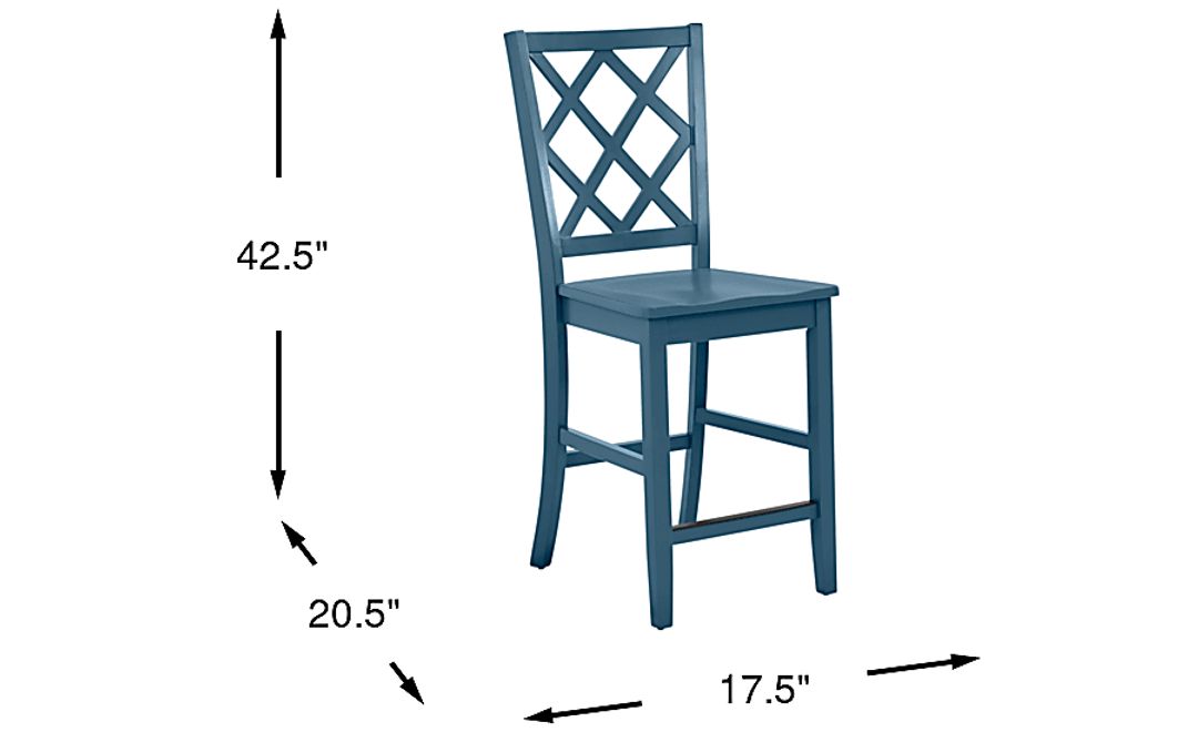 Concord Blue Counter Height Diamond Back Stool