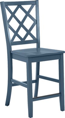 Concord Blue Counter Height Diamond Back Stool