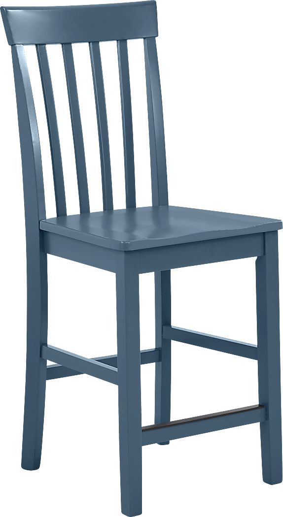 Concord Blue Counter Height Slat Back Stool