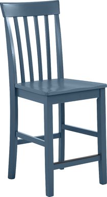 Concord Blue Counter Height Slat Back Stool