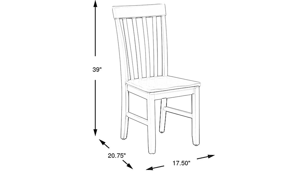 Concord Blue Slat Back Side Chair