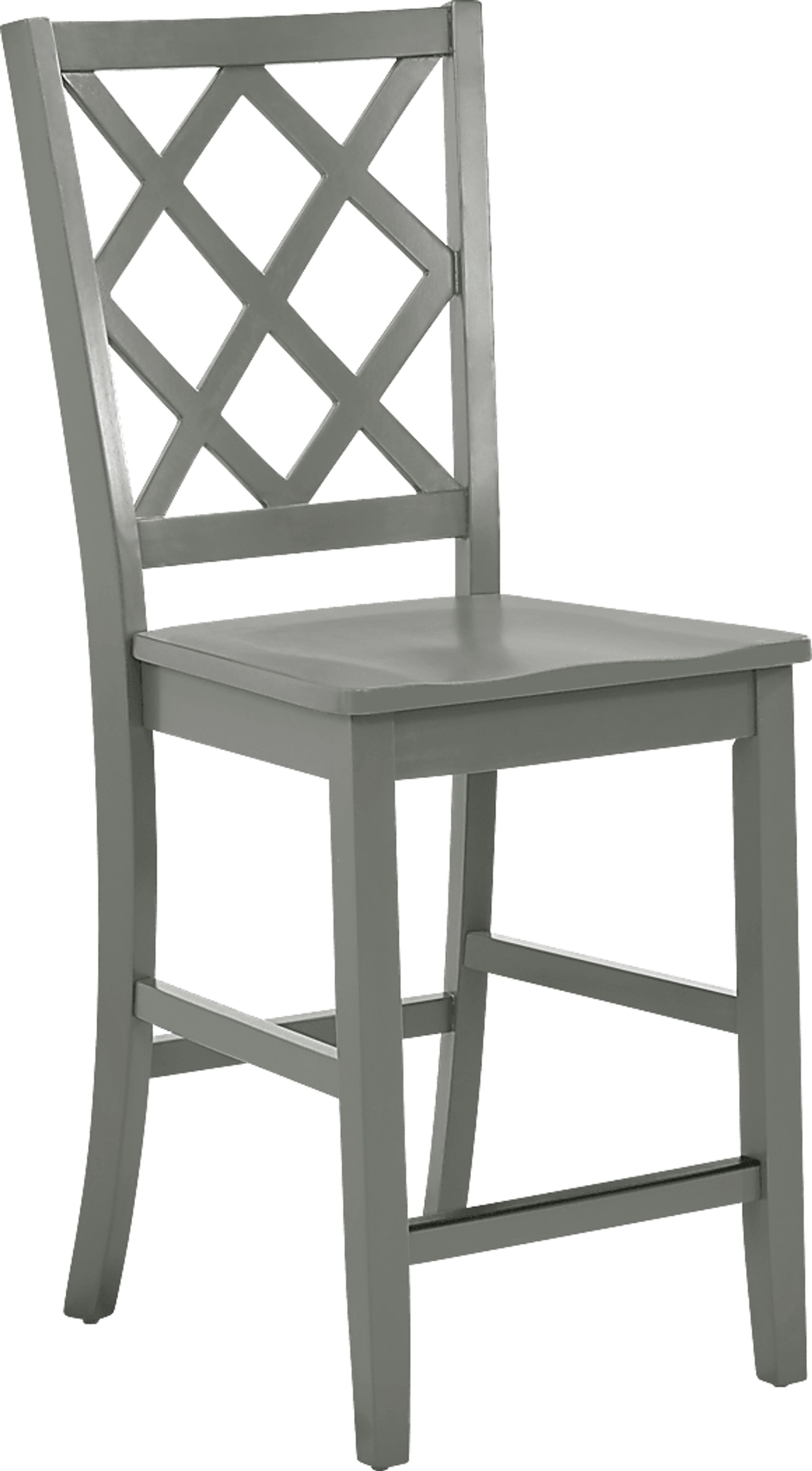 Concord White 5 Pc Counter Height Drop Leaf Dining Room with Gray Diamond Back Stools - Image 9
