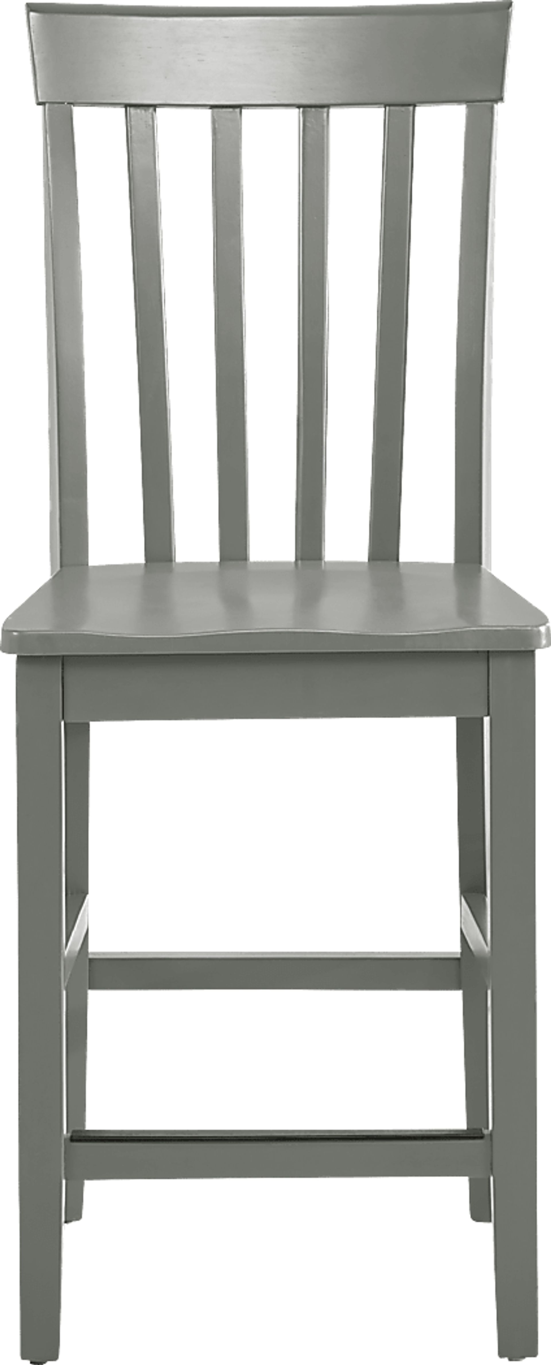 Concord White 5 Pc Counter Height Drop Leaf Dining Room with Gray Slat Back Stools - Image 10
