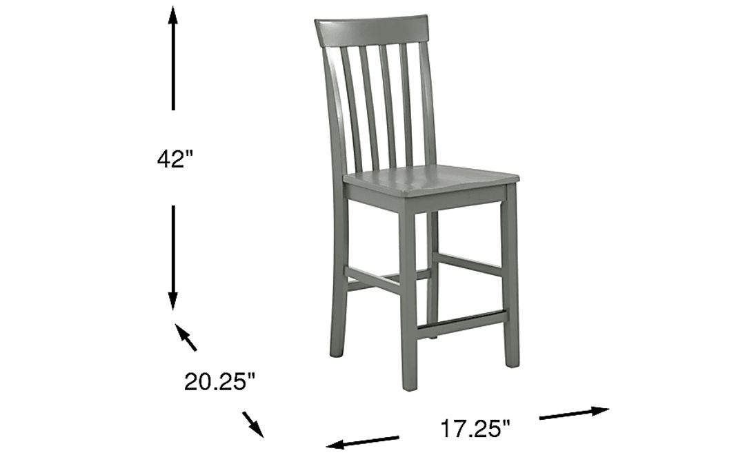 Concord Gray Counter Height Slat Back Stool