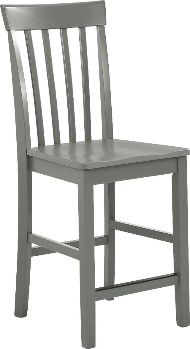 Concord White 5 Pc Counter Height Drop Leaf Dining Room with Gray Slat Back Stools - Thumbnail - Image 9