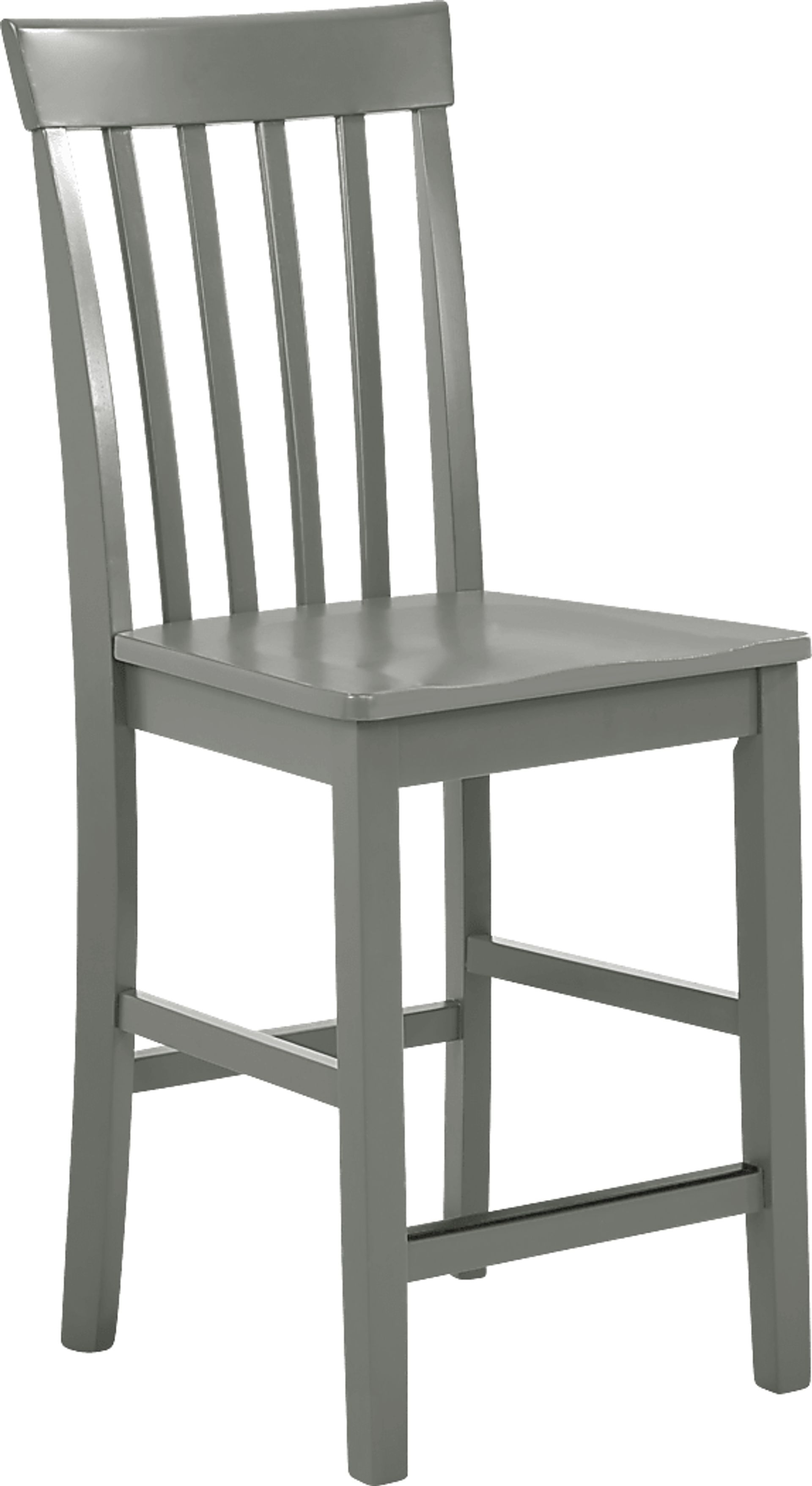 Concord White 5 Pc Counter Height Drop Leaf Dining Room with Gray Slat Back Stools - Image 9