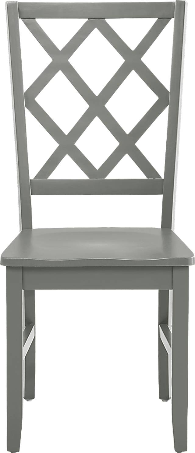 Concord White 5 Pc Drop Leaf Dining Room with Gray Diamond Back Chairs - Thumbnail - Image 10