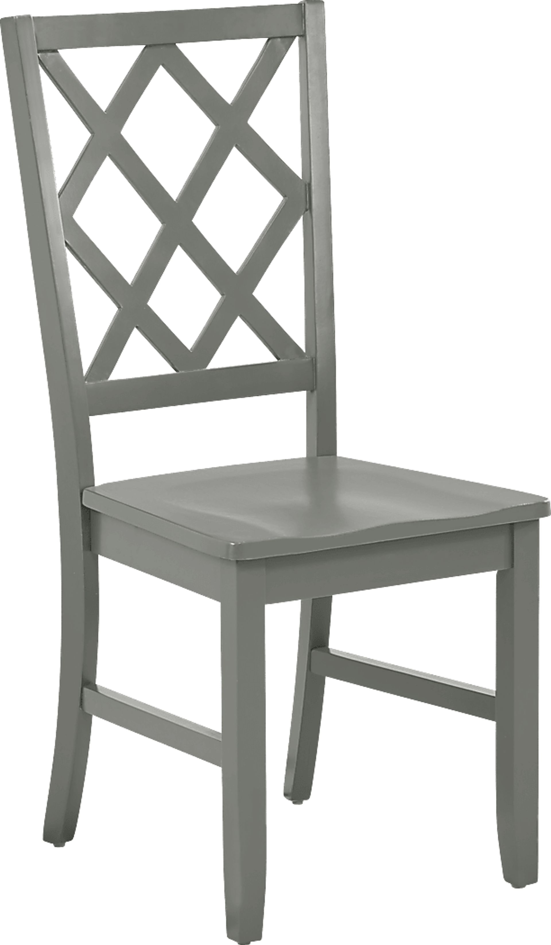 Concord White 5 Pc Drop Leaf Dining Room with Gray Diamond Back Chairs - Image 9