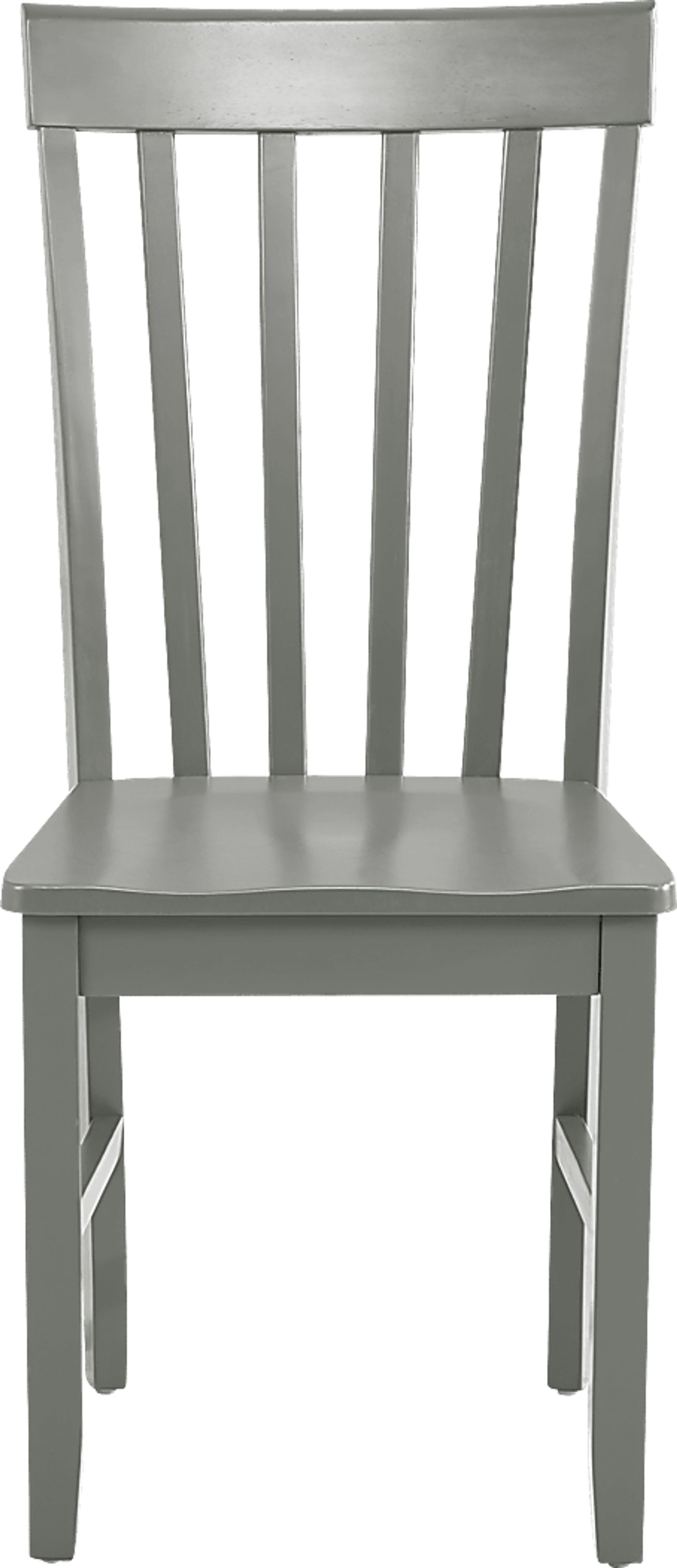 Concord White 5 Pc Drop Leaf Dining Room with Gray Slat Back Chairs - Image 10