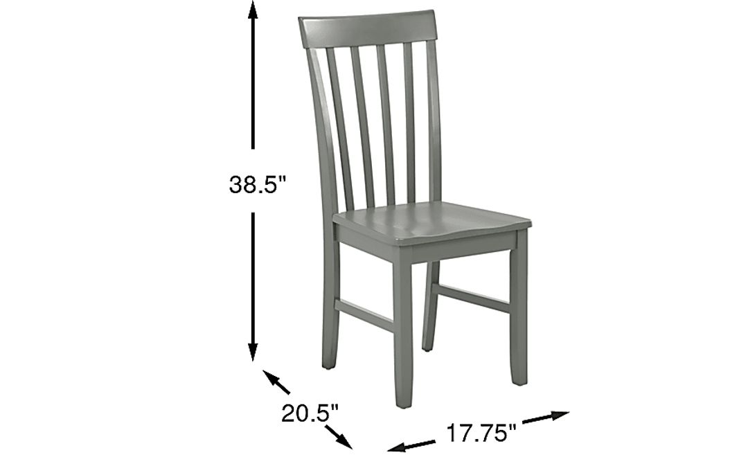 Concord Gray Slat Back Side Chair