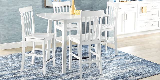 Concord White Counter Height Drop Leaf Dining Table - Thumbnail - Image 2