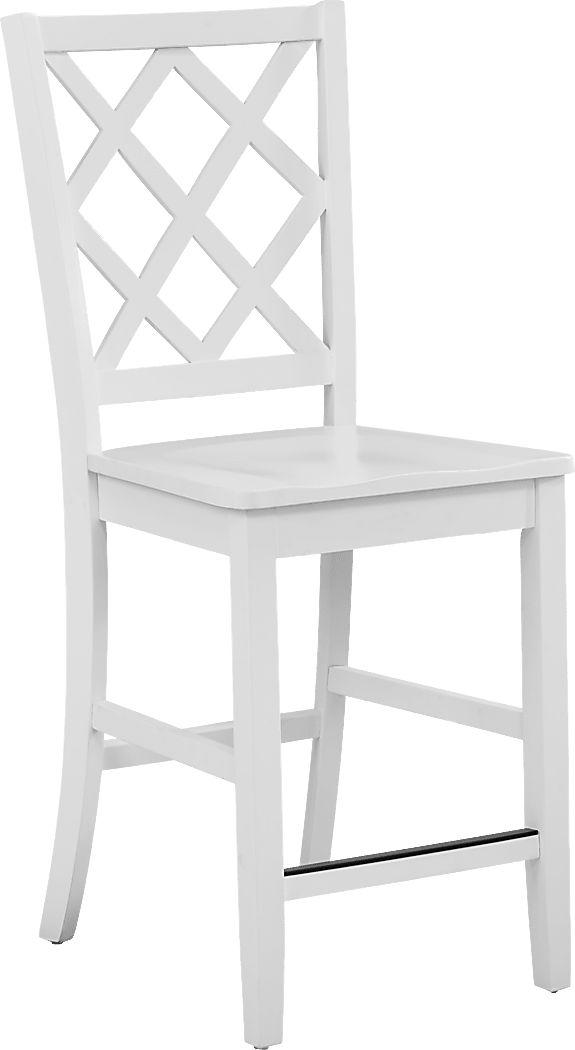Concord White Counter Height Diamond Back Stool