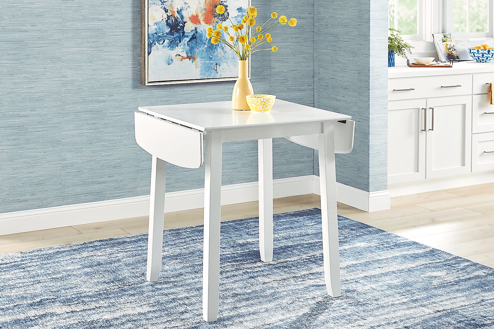 Concord White Counter Height Drop Leaf Dining Table - Thumbnail 2