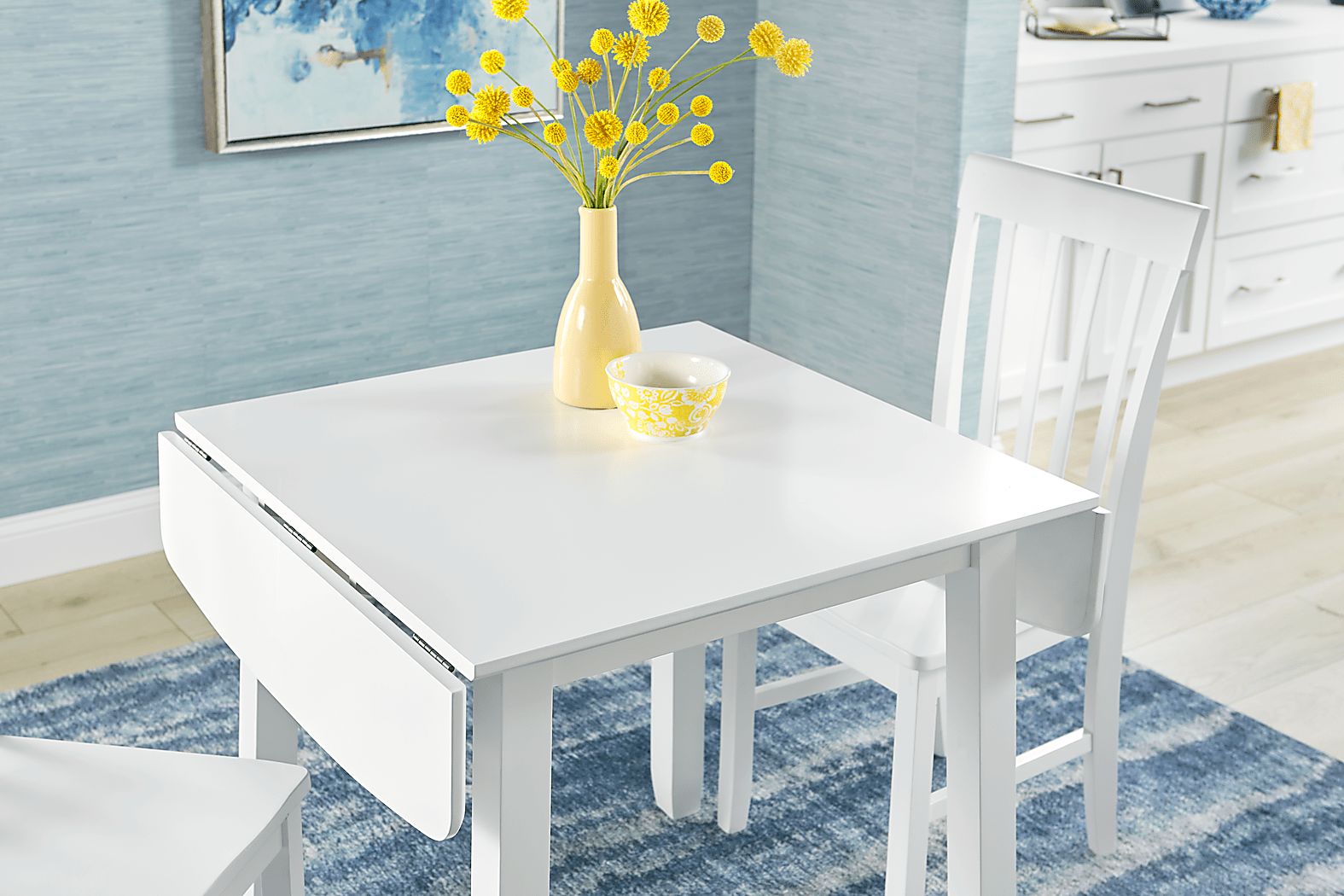 Concord White Counter Height Drop Leaf Dining Table - Thumbnail 4